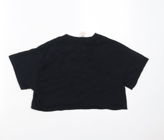 Nasty Gal Womens Black Cropped T-Shirt Size M