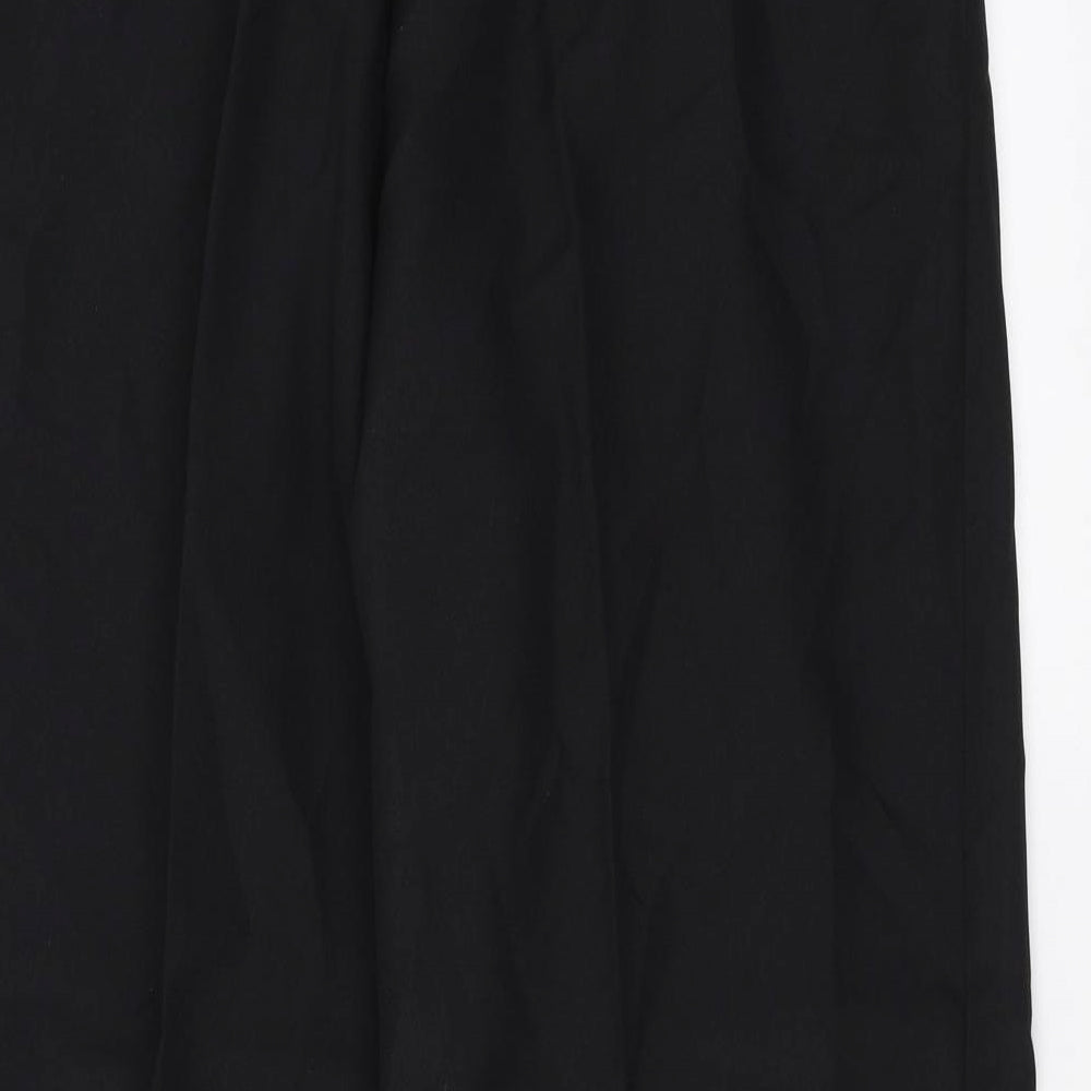 Womens UK Size 16 Preworn Regular Fit Black Trousers