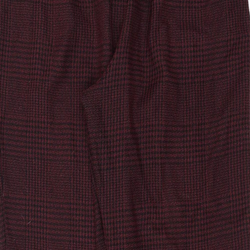New Look Womens Purple Houndstooth Trousers Size 16 L28 in