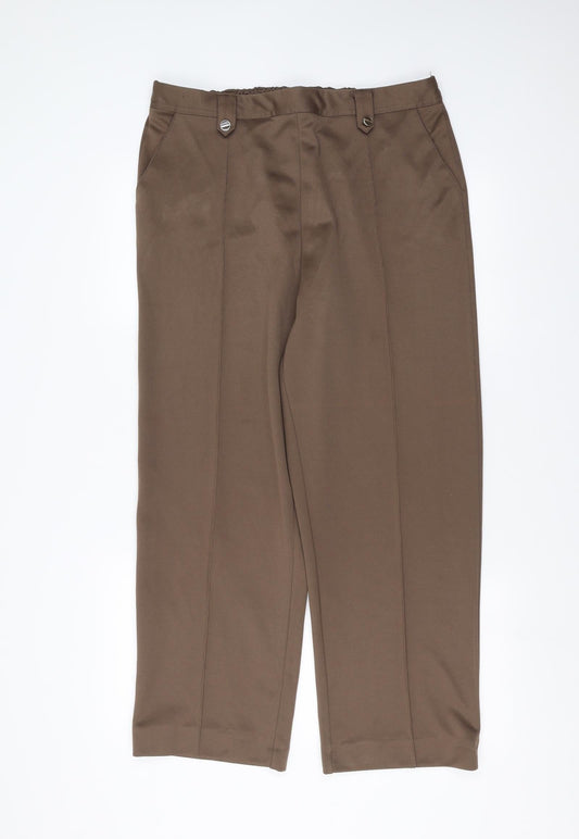 Womens UK Size 16 BM collection Regular Fit Brown Trousers