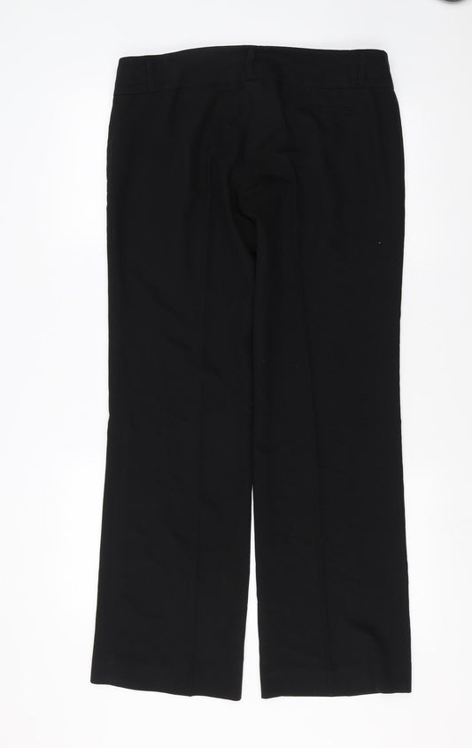Womens UK Size 12 River Island Regular Fit Black Trousers