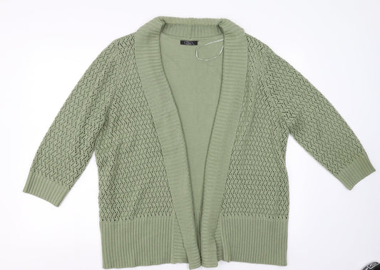 BM collection Womens Green Cardigan Jumper Size XL