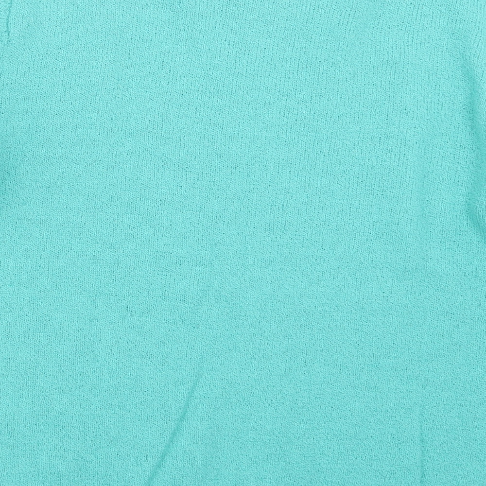 Brand and care label for Akal Collection women’s green jumper, size S