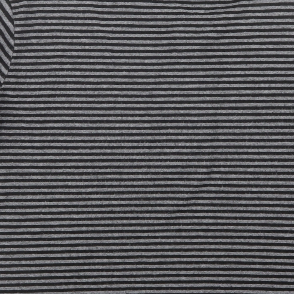 Brand and care label for Fabrizio women’s grey striped knit jumper, size XL