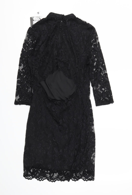 Primark Womens Black Floral A-Line Size 10