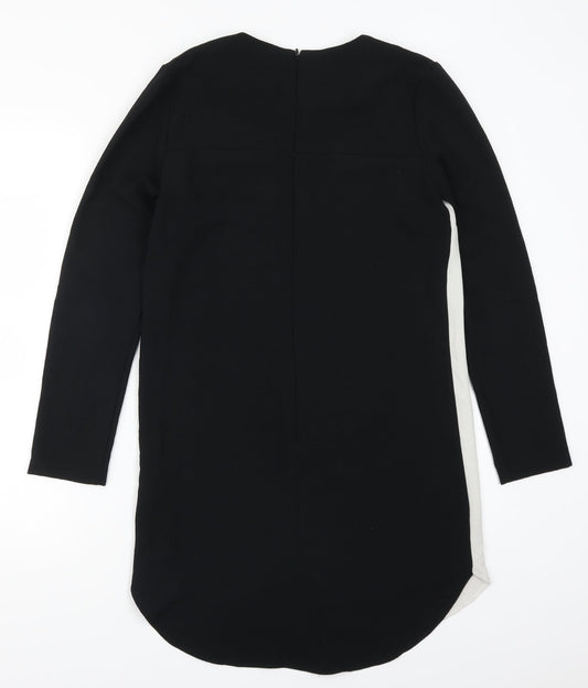 Topshop Womens Black Colourblock T-Shirt Dress Size 10 - White