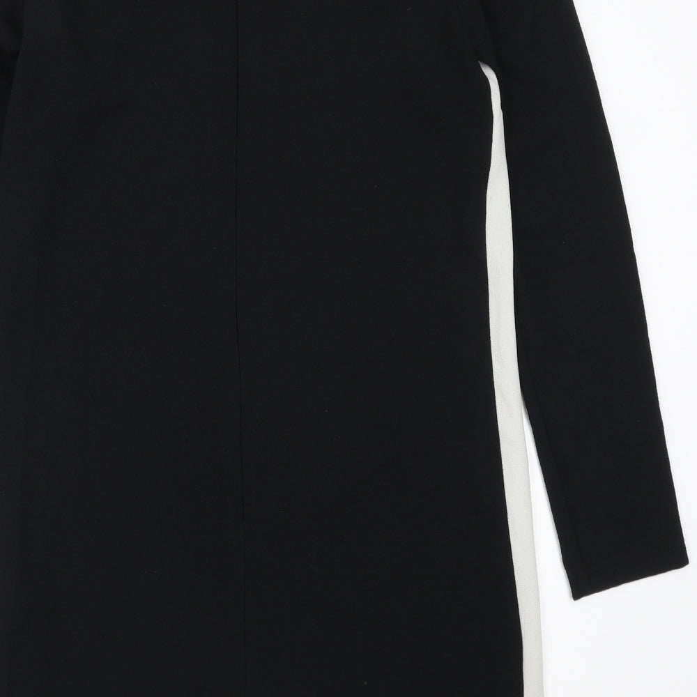 Topshop Womens Black Colourblock T-Shirt Dress Size 10 - White