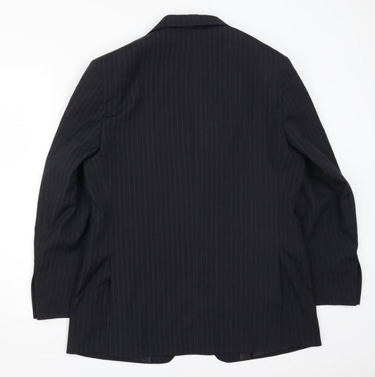 George Mens Blue Striped Jacket Suit Jacket Size 40