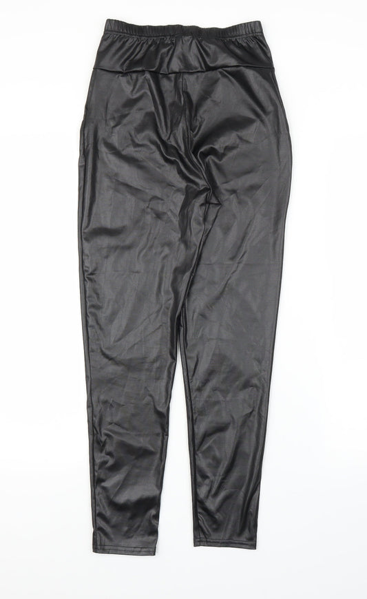 Womens UK Size 6 Boohoo Regular Fit Carrot Black Trousers