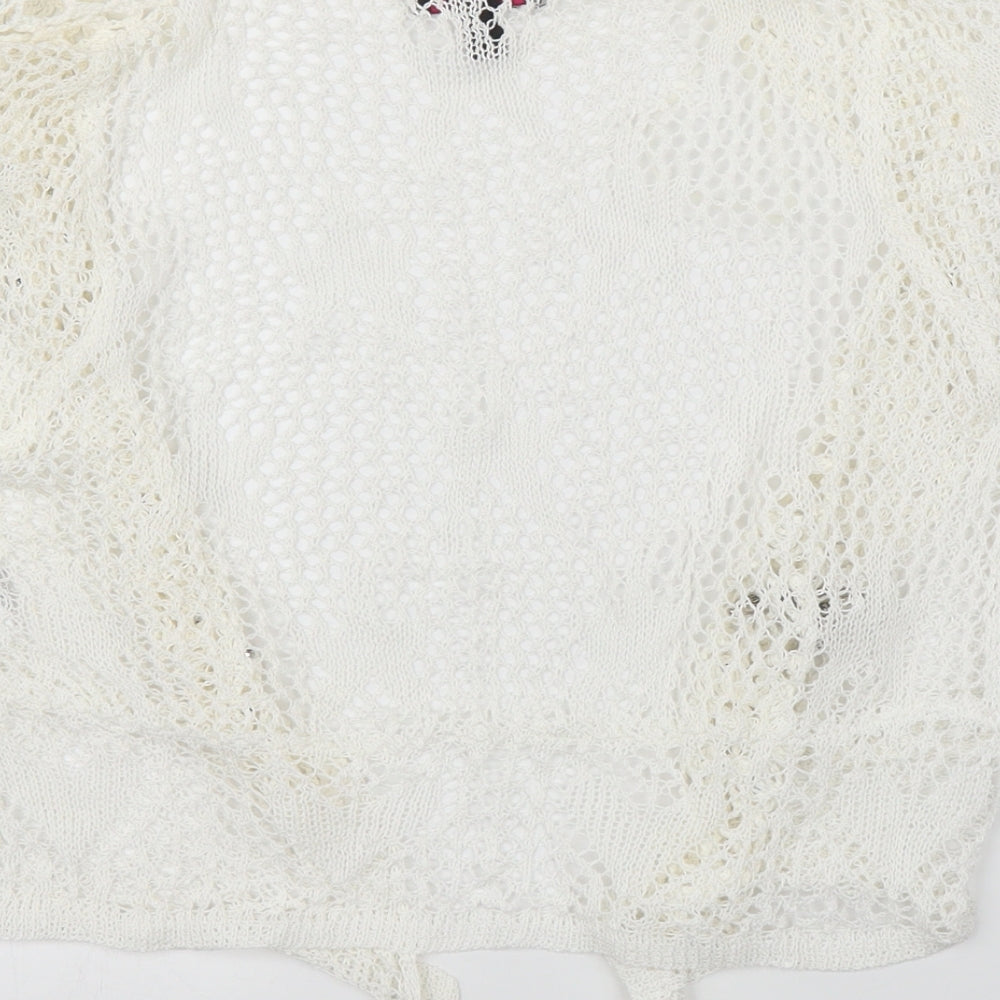 Mandi Womens White Cardigan Jumper Size 12