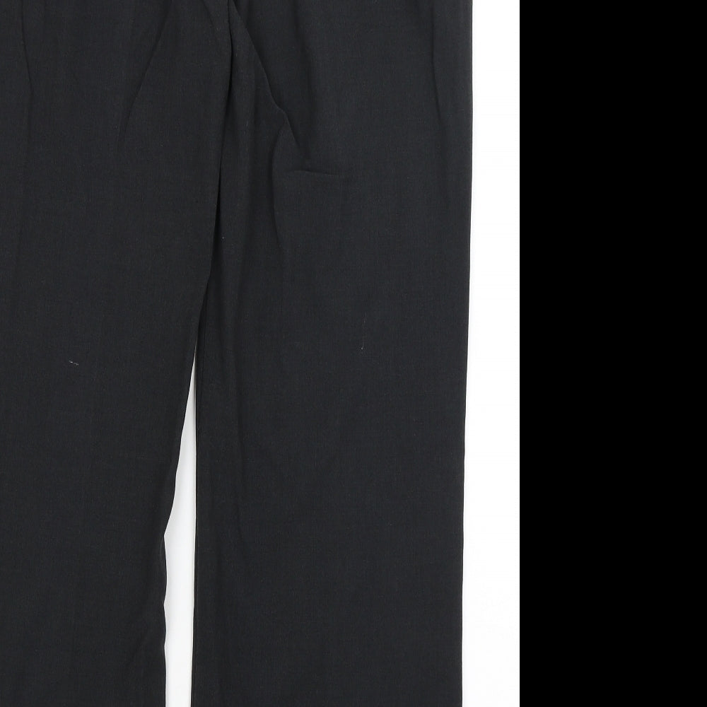 M&S Womens Black Dress Pants Trousers Size 12 L30.5 in