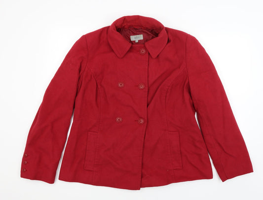 Womens UK Size 14 M&S Red Overcoat