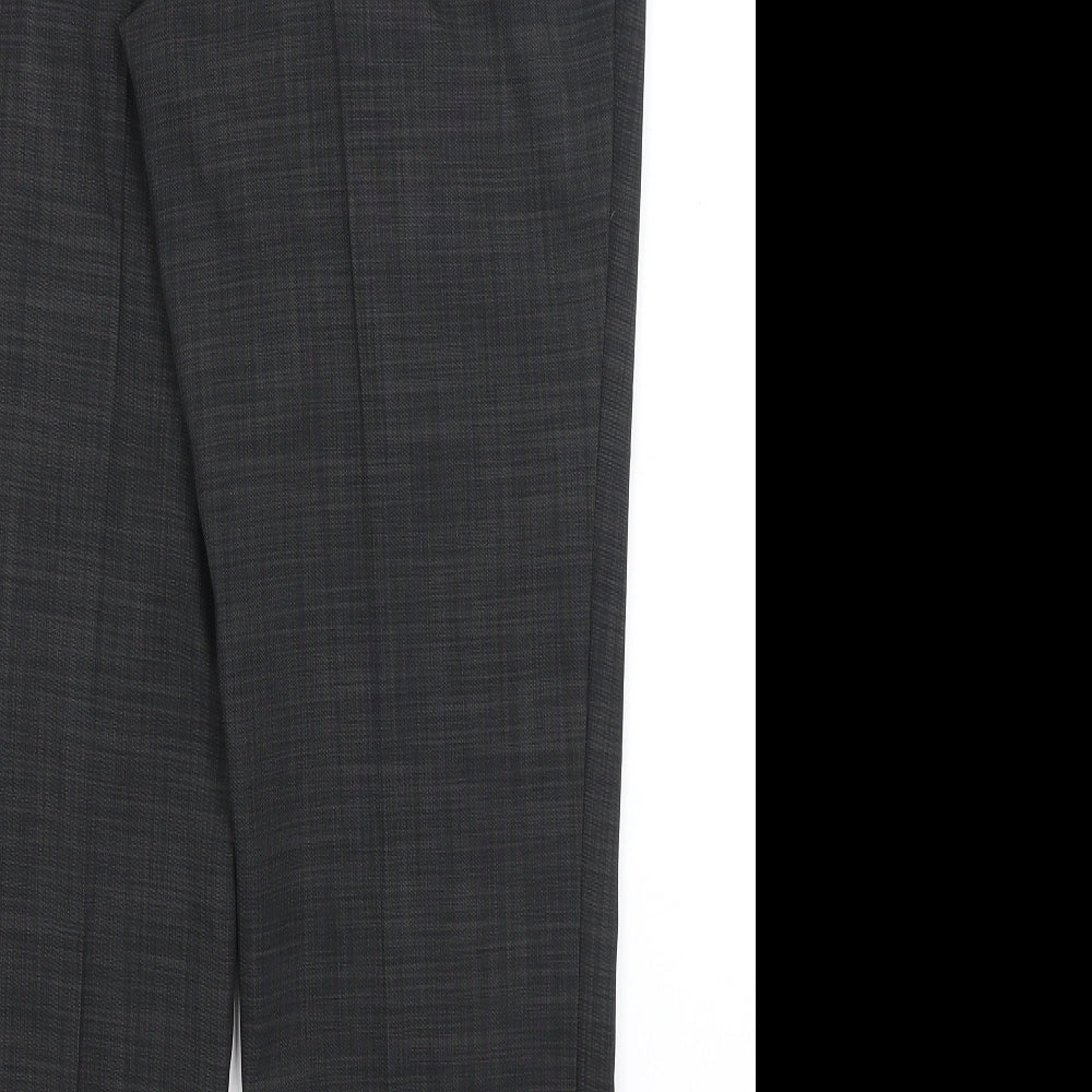 Womens UK Size 14 M&S Regular Fit Dress Pants Grey Trousers