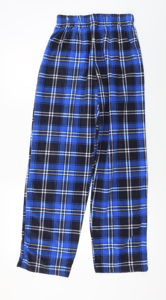 F&F Mens Blue Check Trousers Size S L28 in