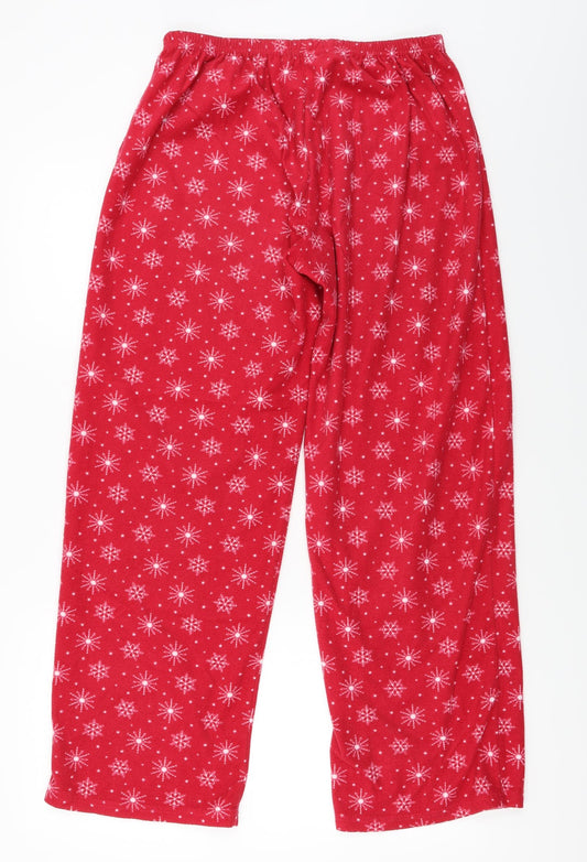 F&F Womens Red Check Trousers Size 12 L25 in