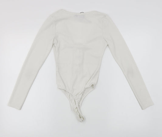 PRETTYLITTLETHING Womens White   Bodysuit One-Piece Size 4