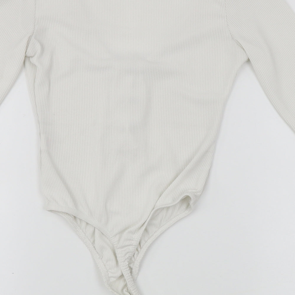 PRETTYLITTLETHING Womens White   Bodysuit One-Piece Size 4