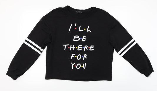 SheIn Womens Black Pullover Jumper Size M