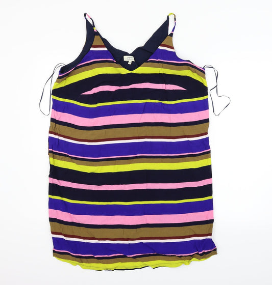 Additional front view of Papaya women’s multicoloured striped fit & flare, size UK 20