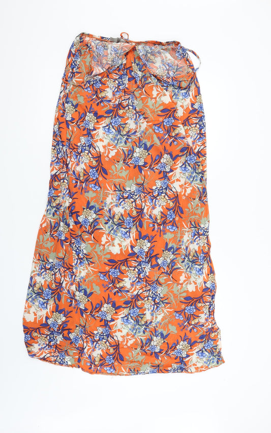 ASOS Womens Orange Floral Fit & Flare Size 12