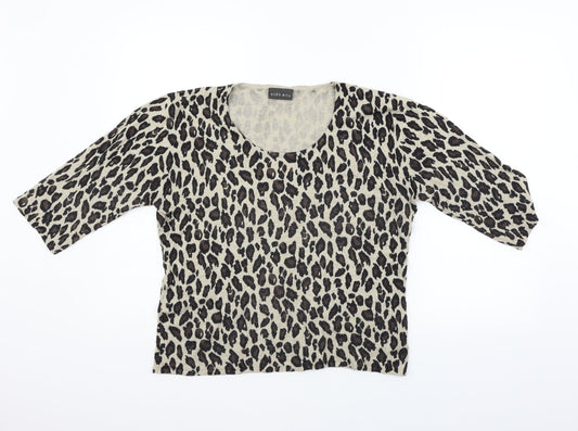 Alex & co Womens Beige Animal Print Pullover Jumper Size 16