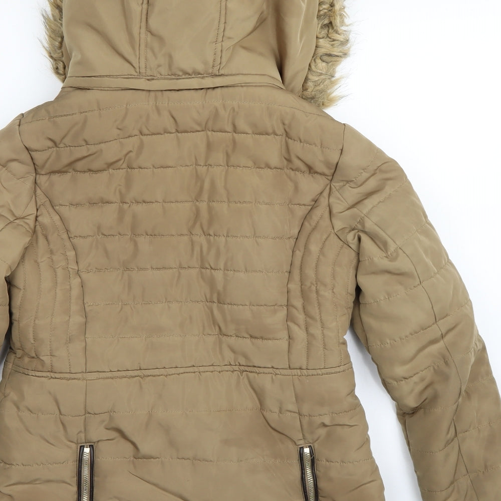 Womens UK Size M F&F Beige Parka Coat