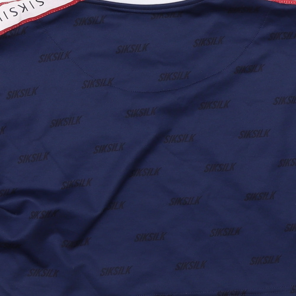 Womens UK Size 8 SikSilk Blue Basic T-Shirt