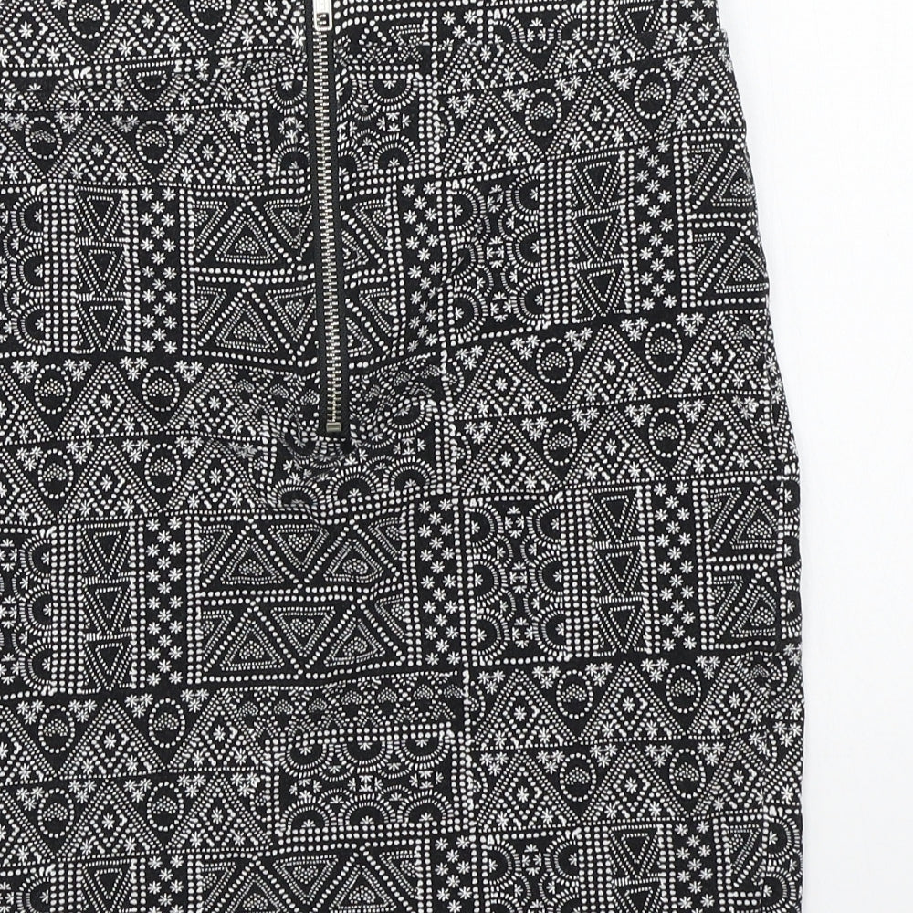 Newlook Girls Black Geometric A-Line Skirt Size 13 Years