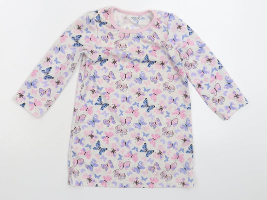 George Girls White T-Shirt Dress Size 2-3 Years