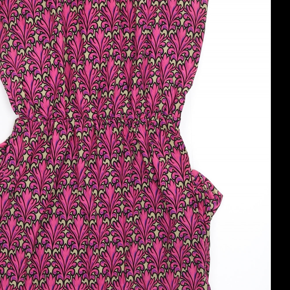 Pink Boutique Womens Pink Floral Fit & Flare Size 10