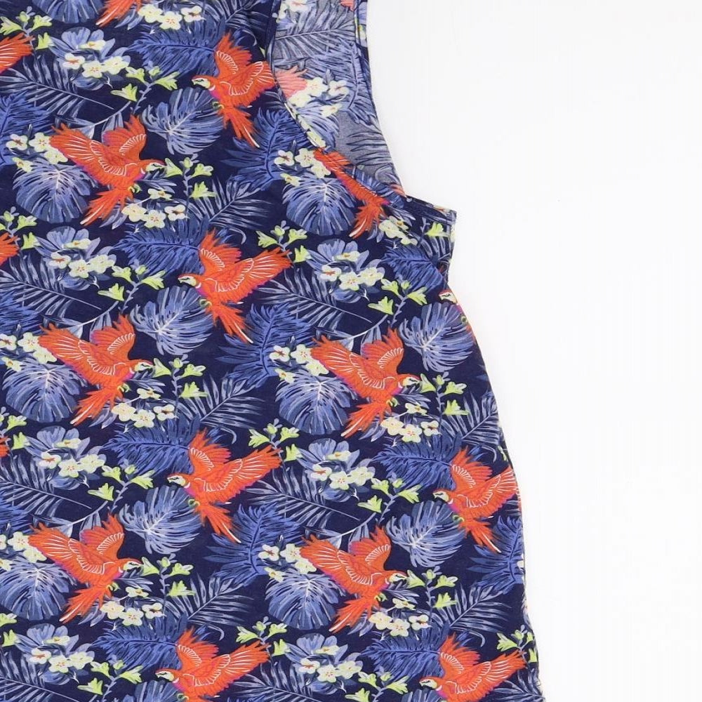 Primark Womens Blue Floral Basic Tank Size 14