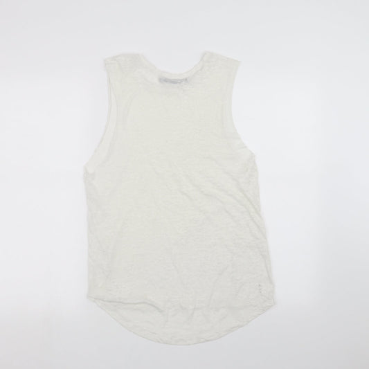 Womens UK Size 14 Crafted White Basic Tank