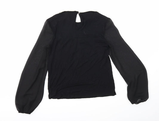 Womens UK Size 8 Oasis Black Basic Blouse