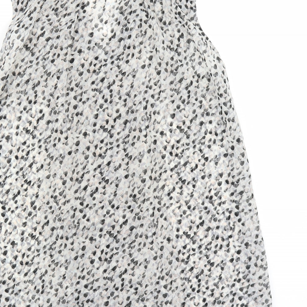 Womens UK Size 8 H&M Grey Basic Button-Up