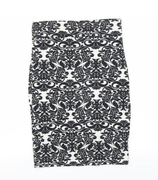 Papaya Womens White Geometric Straight & Pencil Skirt Size 12