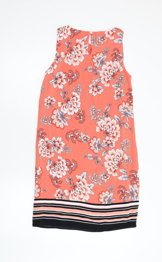M&Co Womens Pink Floral Shift Size 8