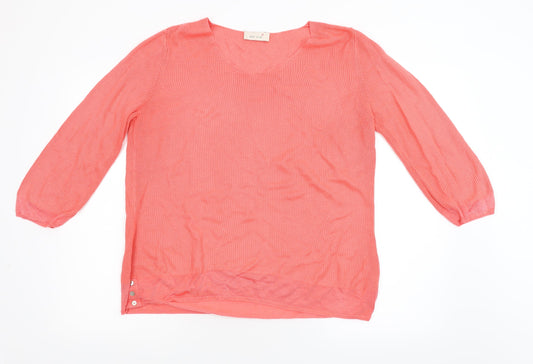 Per Una Womens Pink Knit Pullover Jumper Size 14