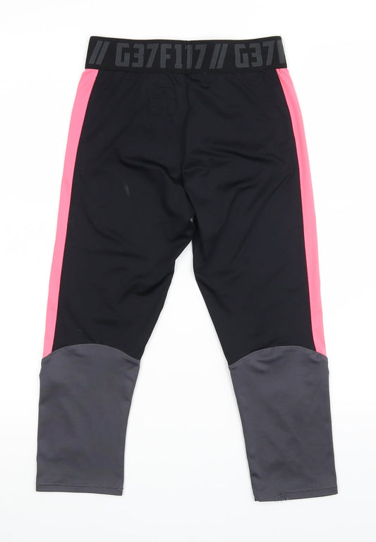 Workout Womens Black Jogger Leggings Size 10 L20 in