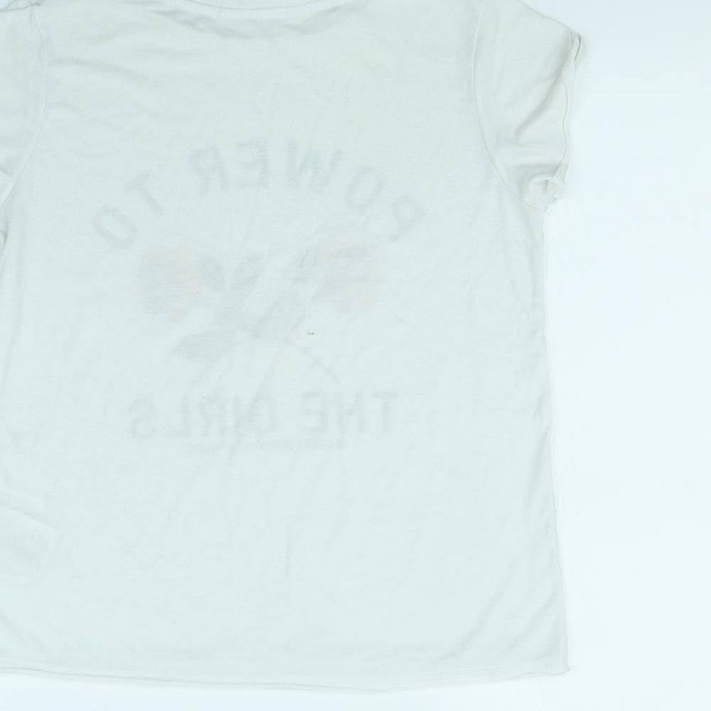 H&M Girls White Basic T-Shirt Size 12 Years