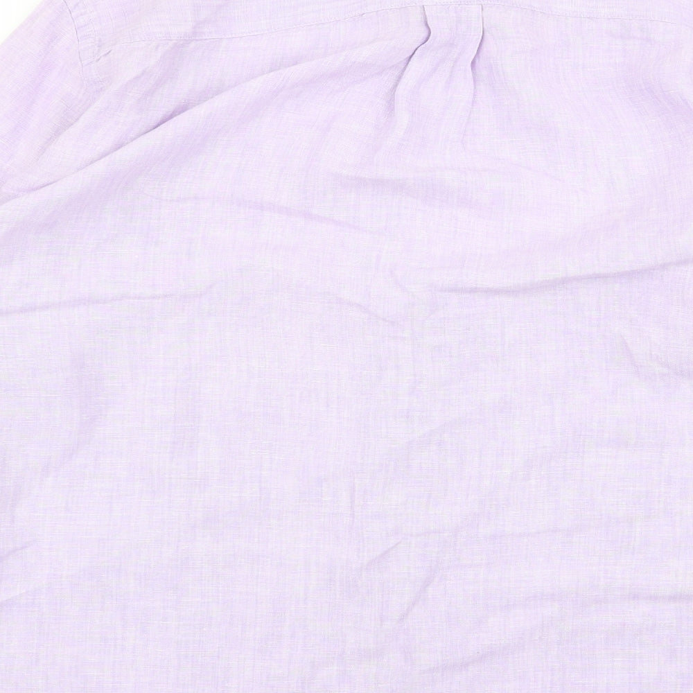 Mens UK Size L Blue Harbour Purple Button-Up Long Sleeve Casual Shirt