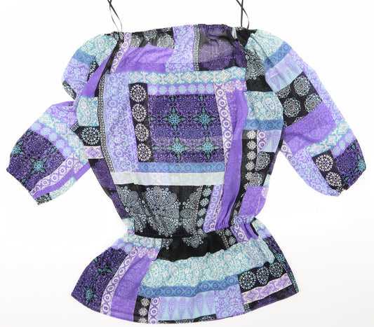 F&F Womens Multicoloured Paisley Basic Blouse Size 14