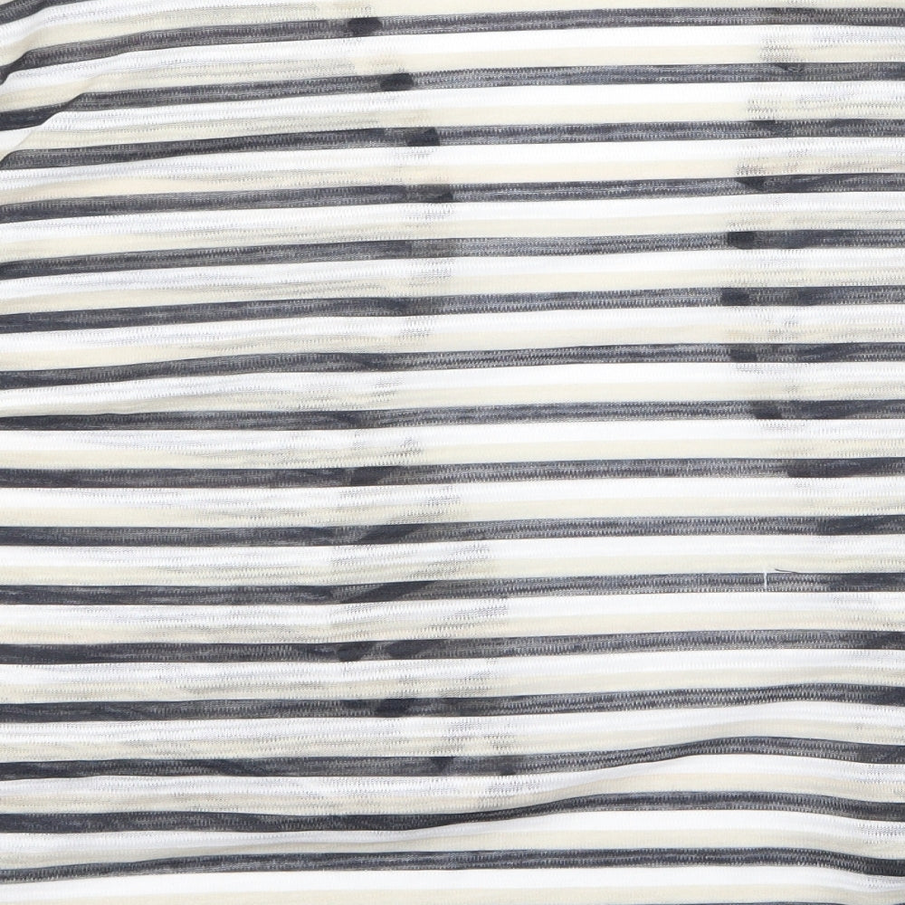 Dorothy Perkins Womens Beige Striped Cardigan Jumper Size L