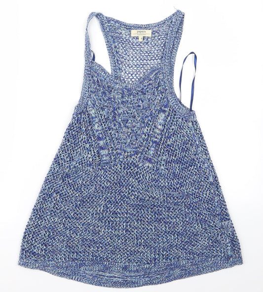 Additional front view of Papaya women’s blue rayon a-line, size UK 8