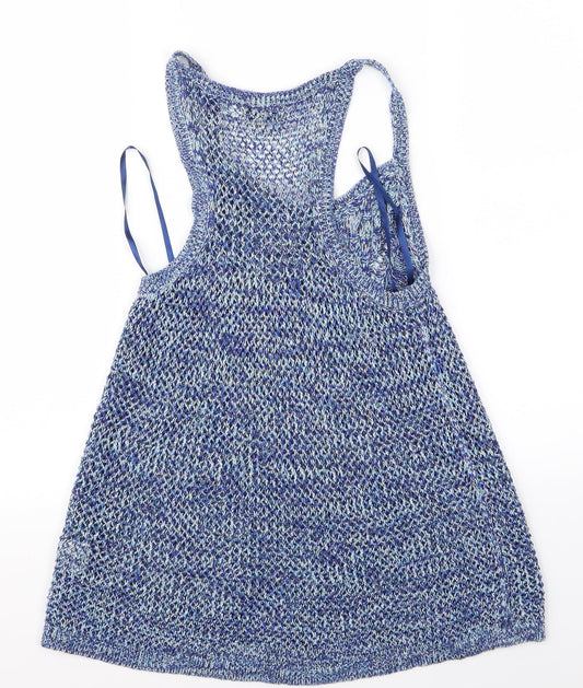 Papaya Womens Blue Rayon A-Line Size 8