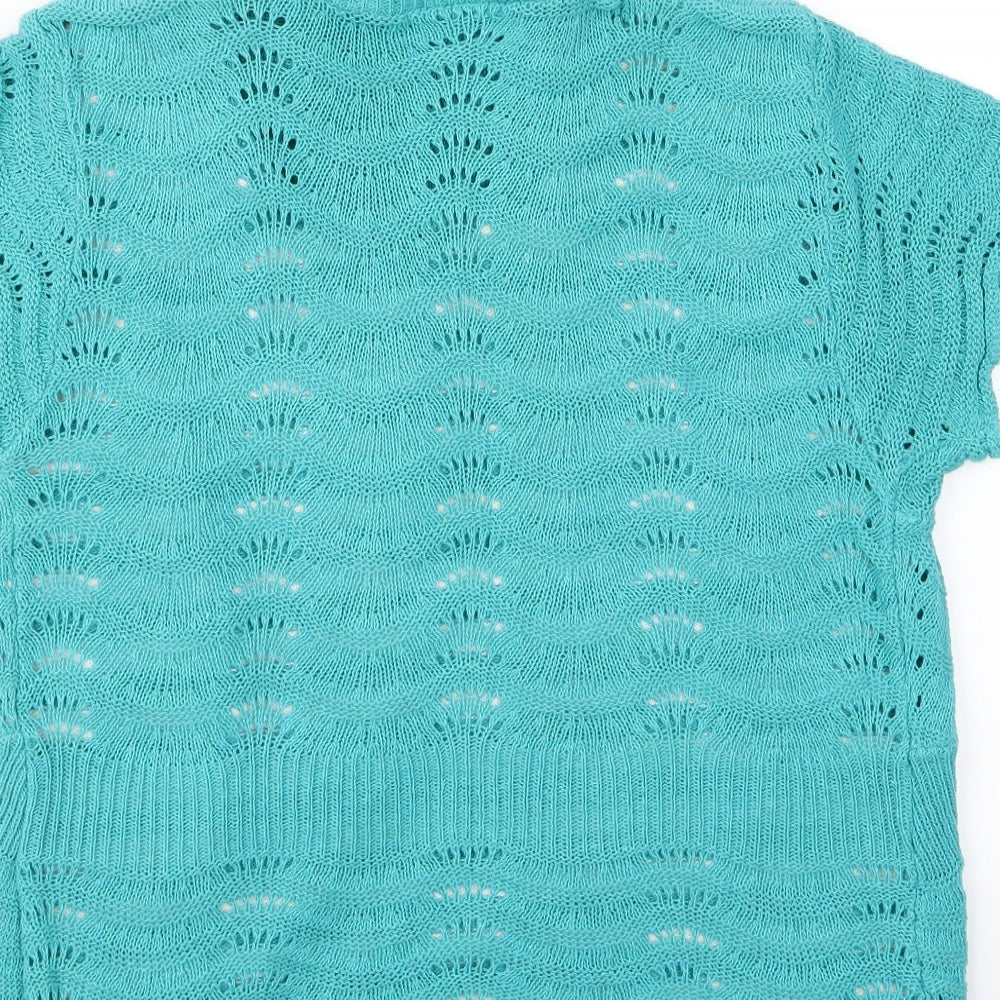 glimpse Womens Green Cardigan Jumper Size M - v