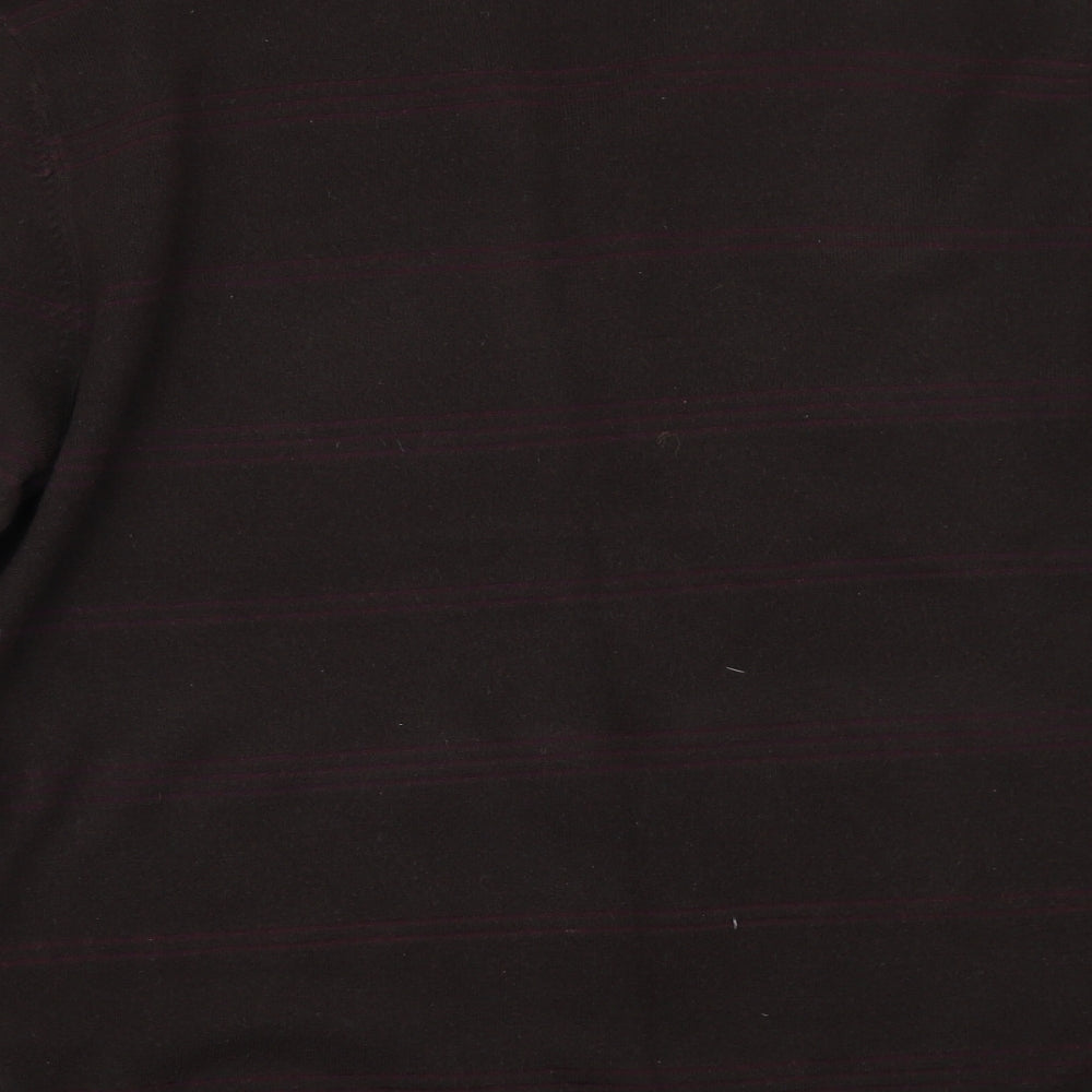 Marks and Spencer Mens Brown Striped Pullover Jumper Size L