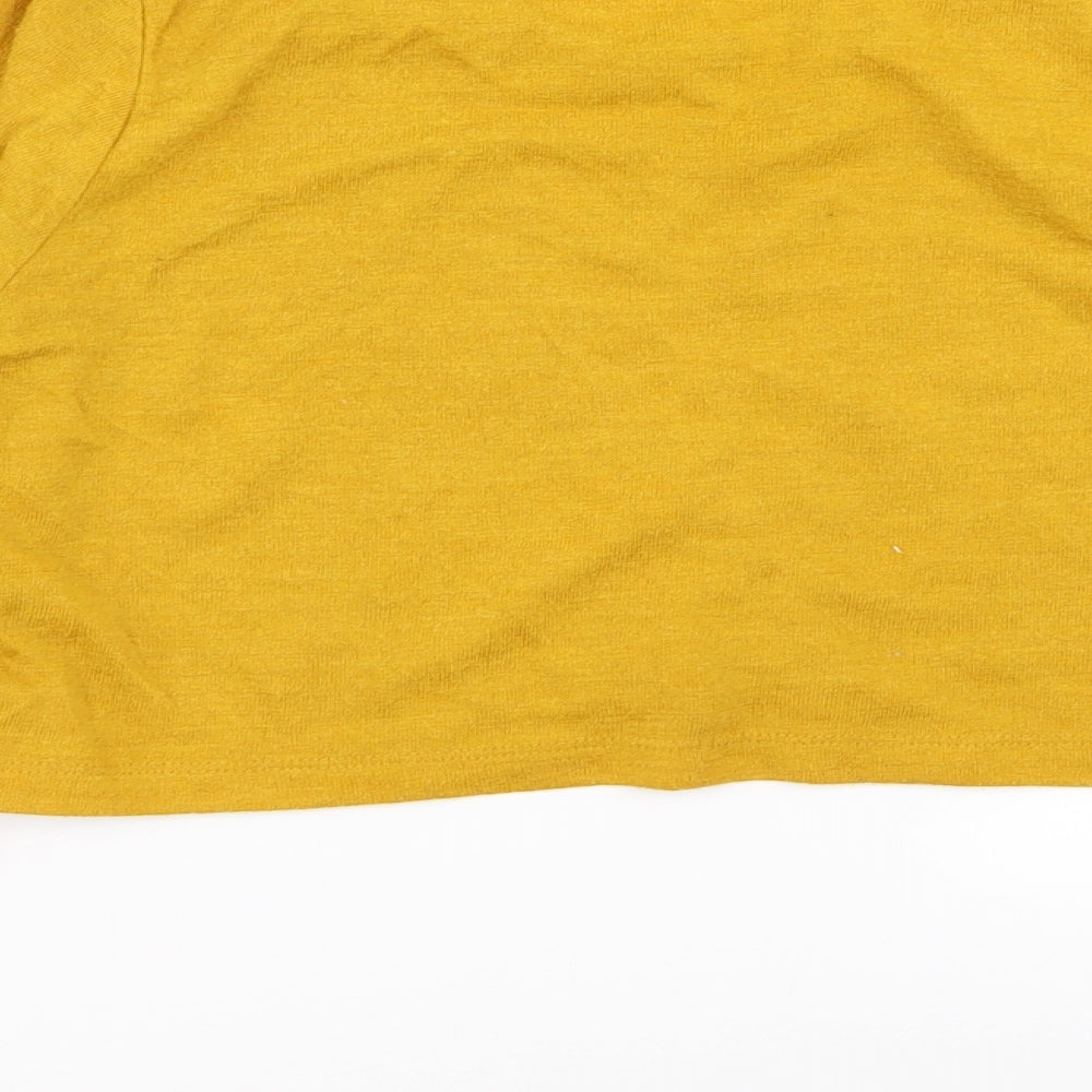 Womens UK Size 12 River Island Yellow Basic T-Shirt