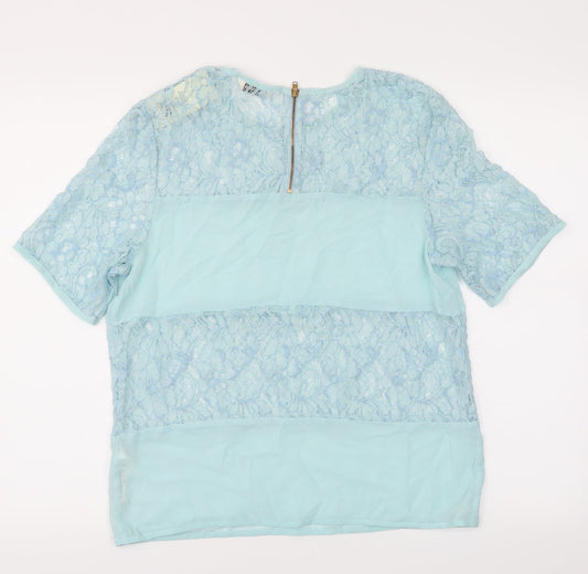 Miss Selfridge Womens Blue Basic T-Shirt Size 12