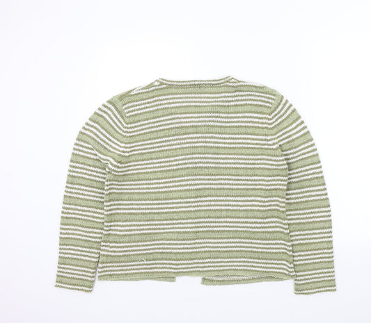 Ann marie Womens Green Striped Cardigan Jumper Size L