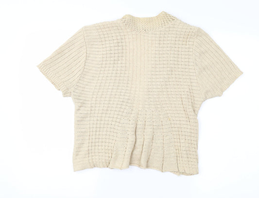 Glimpse Design Womens Beige Cardigan Jumper Size S